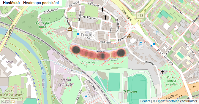Hasičská - mapa podnikání