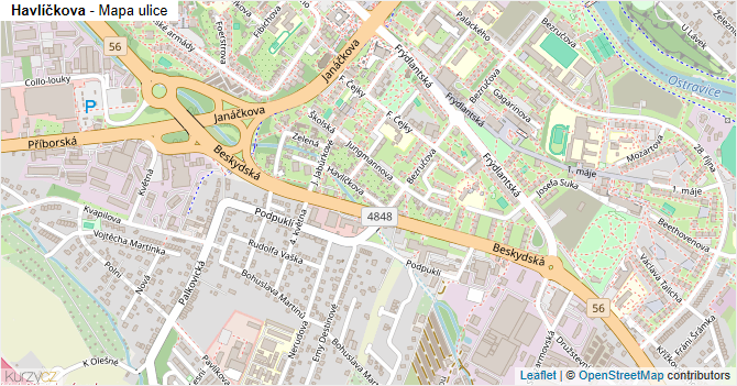 Havlíčkova - mapa ulice