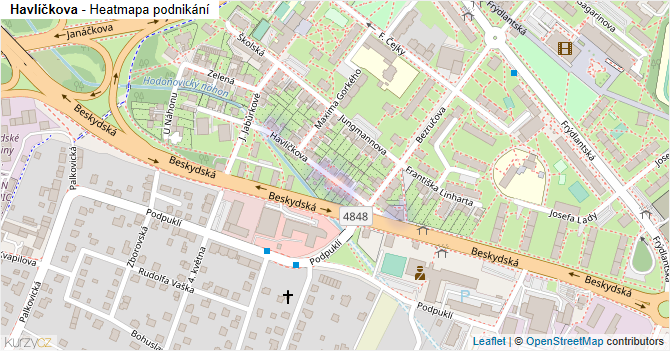 Havlíčkova - mapa podnikání