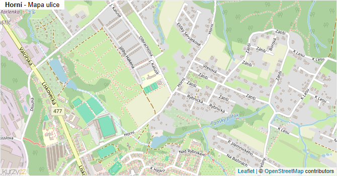 Horní - mapa ulice