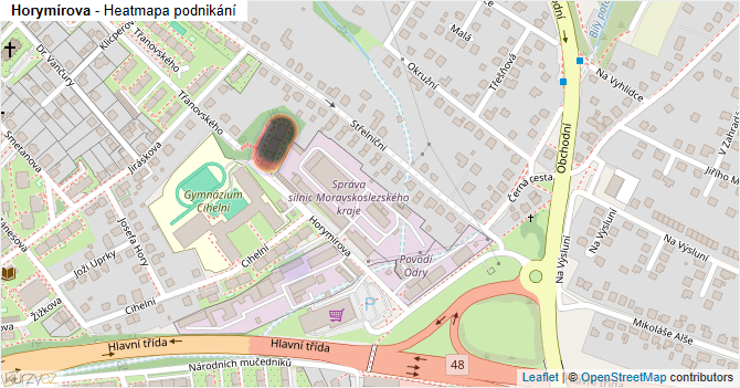 Horymírova - mapa podnikání
