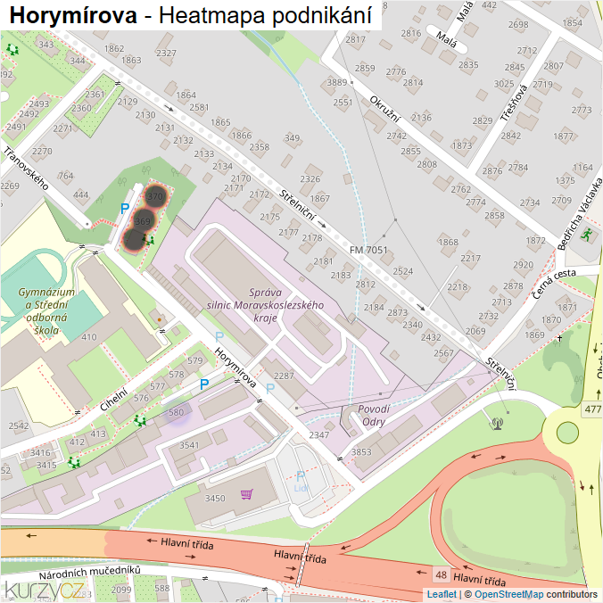 Mapa Horymírova - Firmy v ulici.