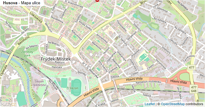 Husova - mapa ulice