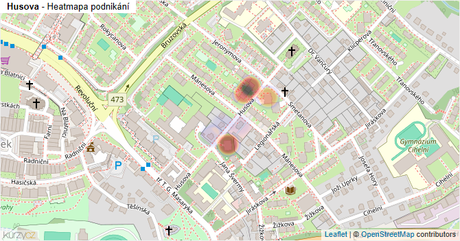 Husova - mapa podnikání