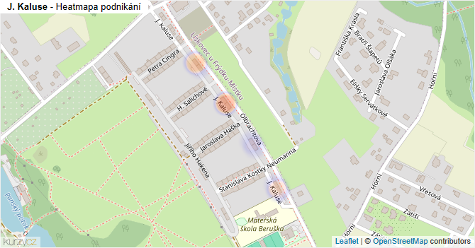 J. Kaluse - mapa podnikání