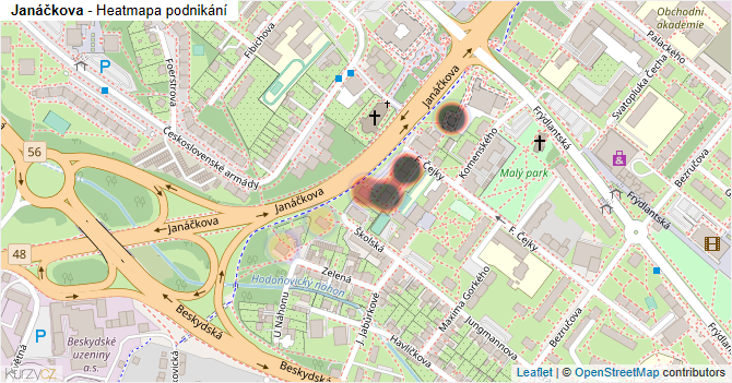 Janáčkova - mapa podnikání