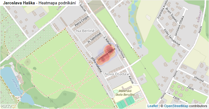 Jaroslava Haška - mapa podnikání