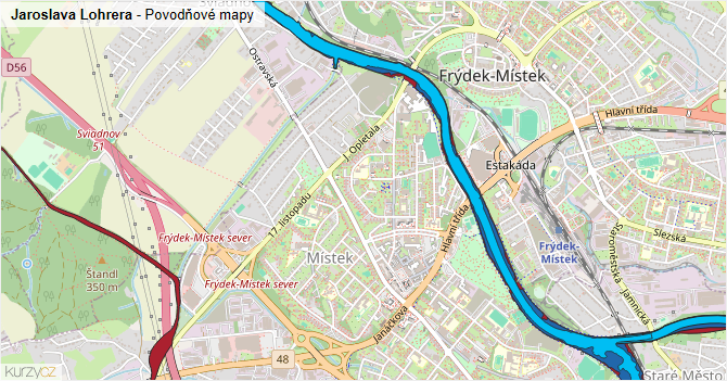 Jaroslava Lohrera - záplavové mapy stoleté vody
