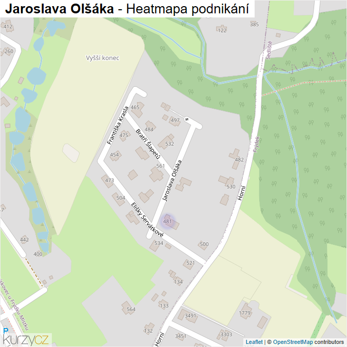 Mapa Jaroslava Olšáka - Firmy v ulici.