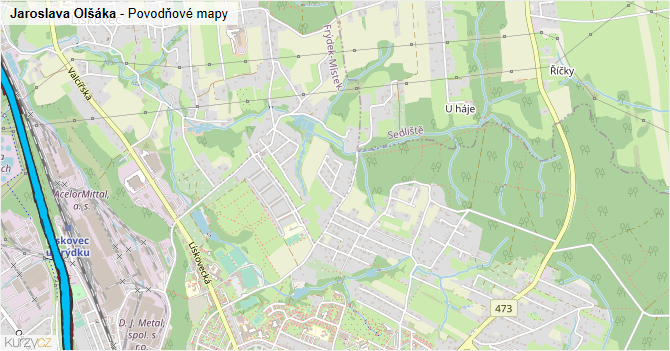 Jaroslava Olšáka - záplavové mapy stoleté vody