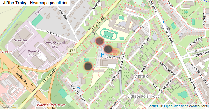 Jiřího Trnky - mapa podnikání
