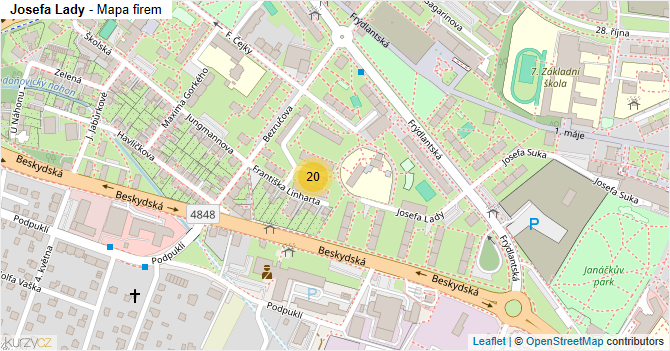 Josefa Lady - mapa firem