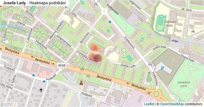 Josefa Lady - mapa podnikání