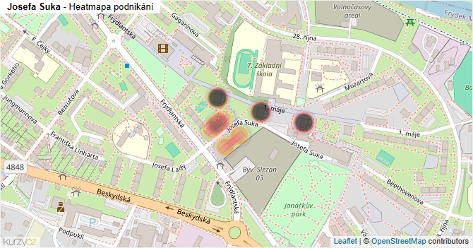 Josefa Suka - mapa podnikání