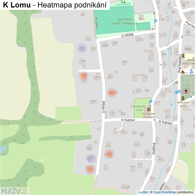 Mapa K Lomu - Firmy v ulici.