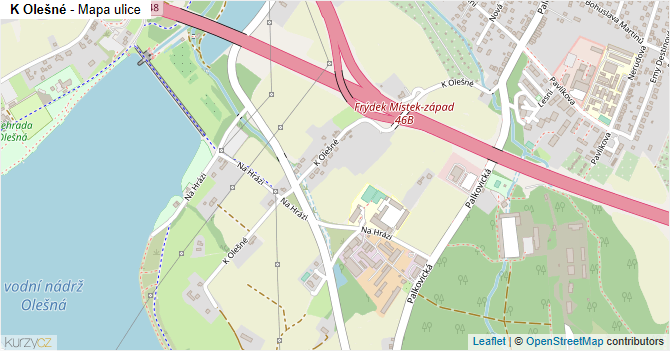 K Olešné - mapa ulice