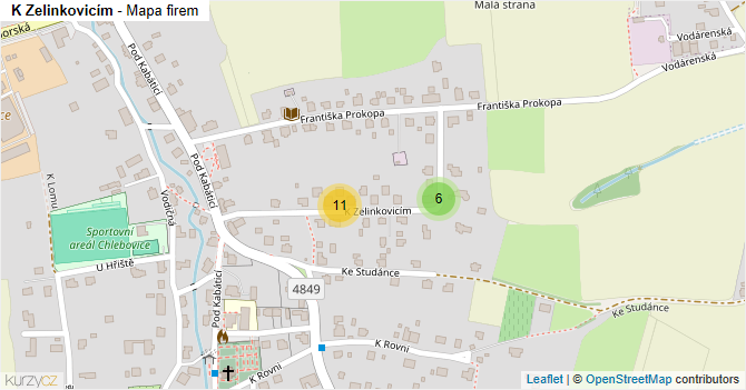 K Zelinkovicím - mapa firem