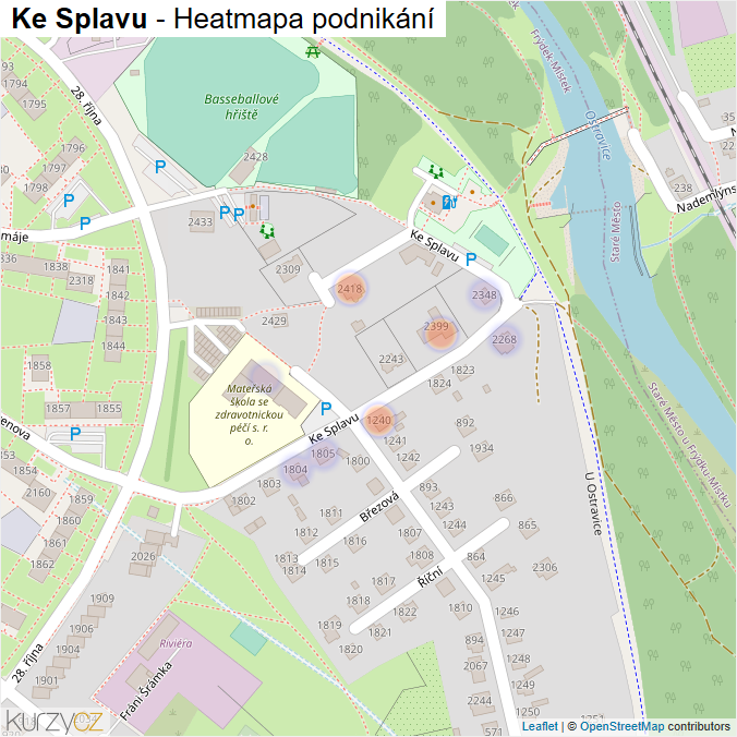 Mapa Ke Splavu - Firmy v ulici.