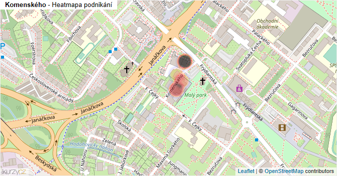 Komenského - mapa podnikání