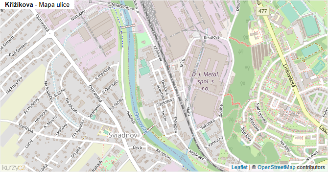 Křižíkova - mapa ulice