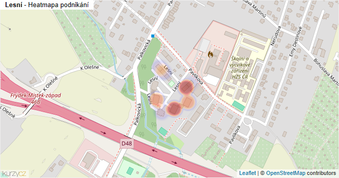 Lesní - mapa podnikání