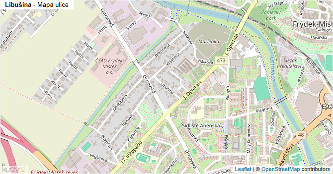 Libušina - mapa ulice