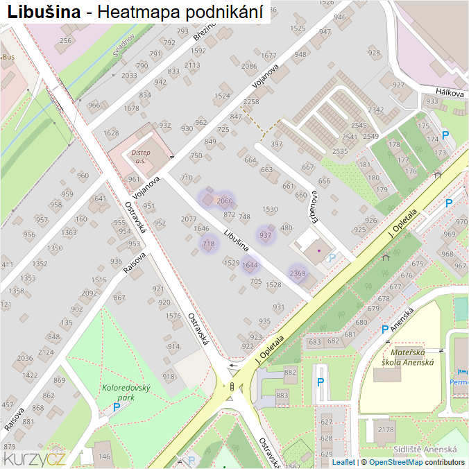 Mapa Libušina - Firmy v ulici.