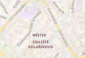 Lidická v obci Frýdek-Místek - mapa ulice
