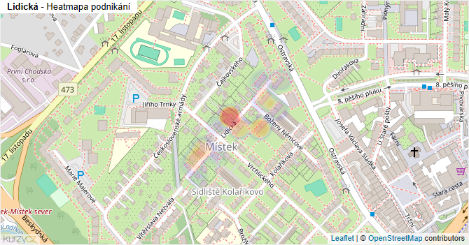Lidická - mapa podnikání