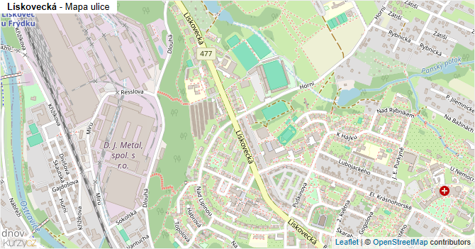 Lískovecká - mapa ulice