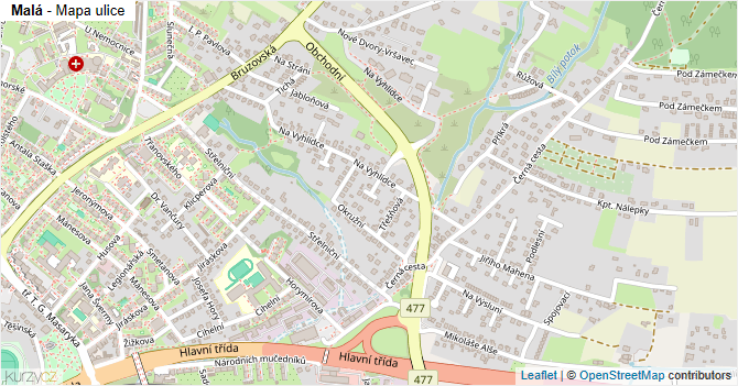 Malá - mapa ulice