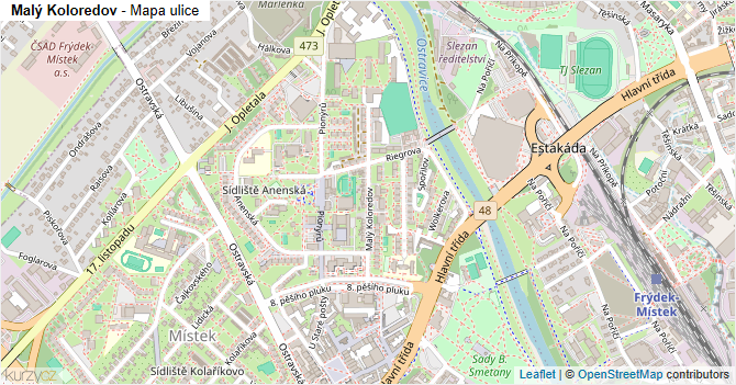Malý Koloredov - mapa ulice
