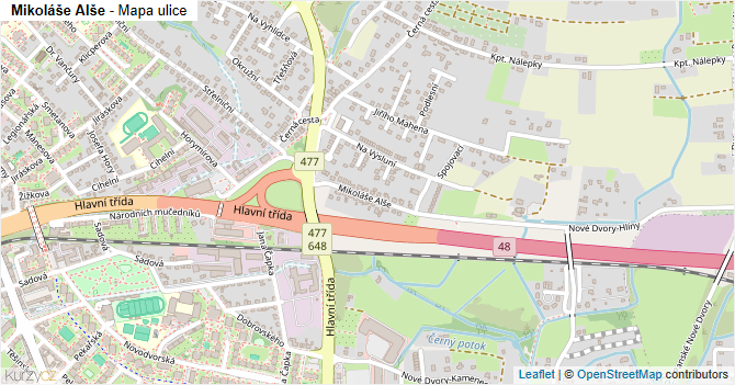 Mikoláše Alše - mapa ulice
