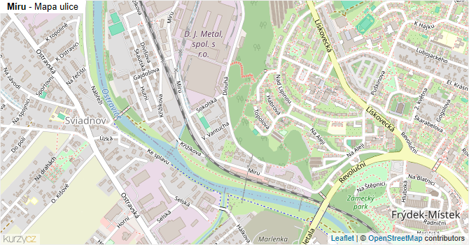 Míru - mapa ulice