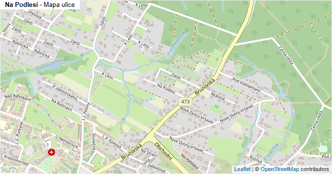 Na Podlesí - mapa ulice