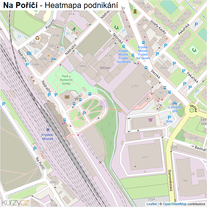 Mapa Na Poříčí - Firmy v ulici.