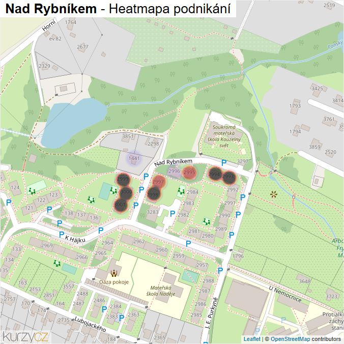 Mapa Nad Rybníkem - Firmy v ulici.