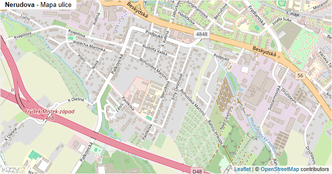 Nerudova - mapa ulice