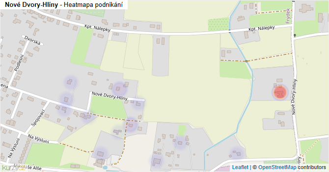 Nové Dvory-Hlíny - mapa podnikání
