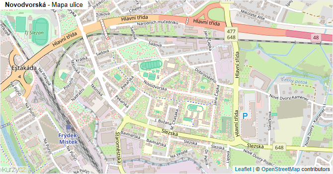 Novodvorská - mapa ulice