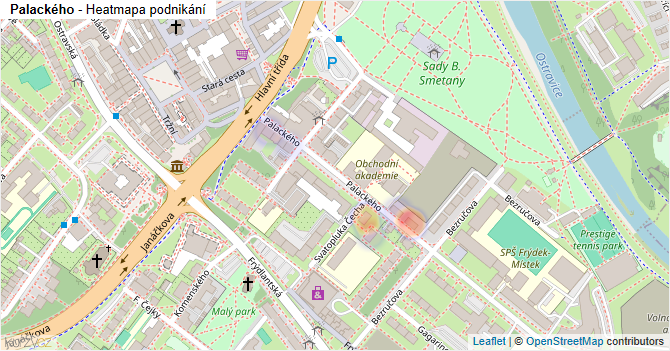 Palackého - mapa podnikání