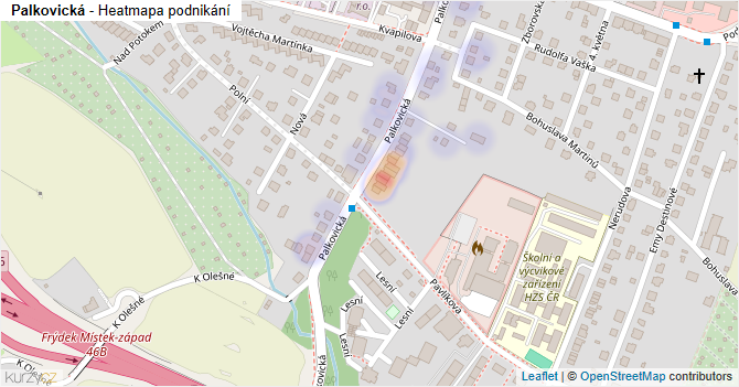 Palkovická - mapa podnikání