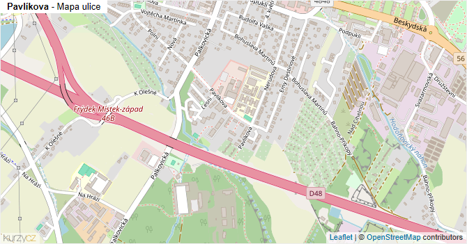 Pavlíkova - mapa ulice