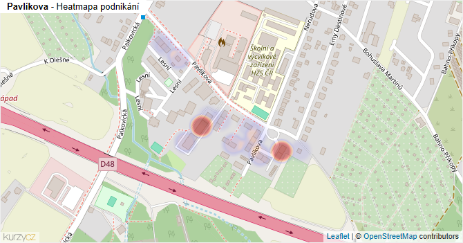 Pavlíkova - mapa podnikání
