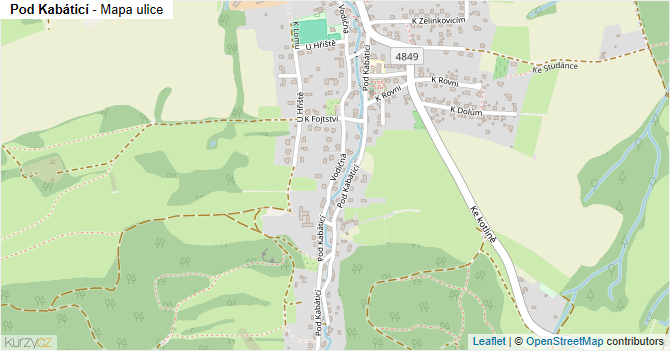 Pod Kabáticí - mapa ulice