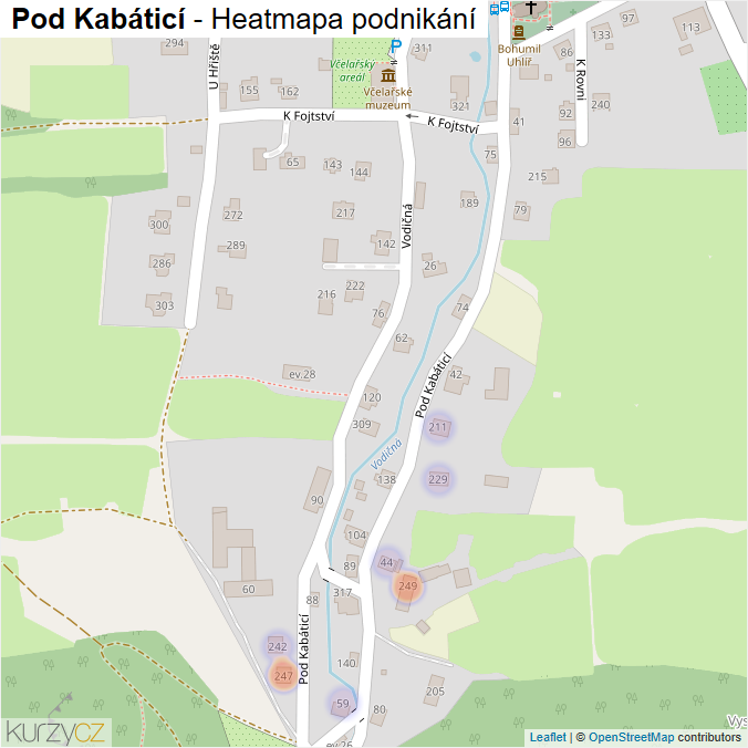 Mapa Pod Kabáticí - Firmy v ulici.