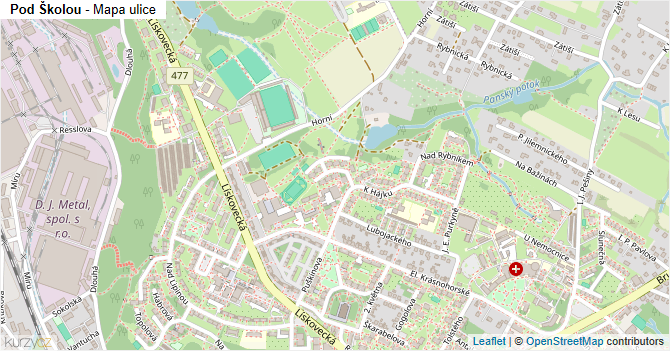 Pod Školou - mapa ulice