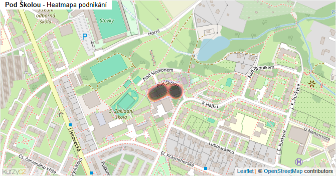 Pod Školou - mapa podnikání