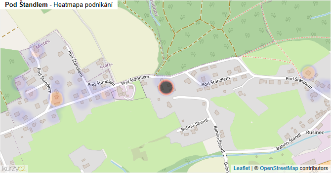 Pod Štandlem - mapa podnikání