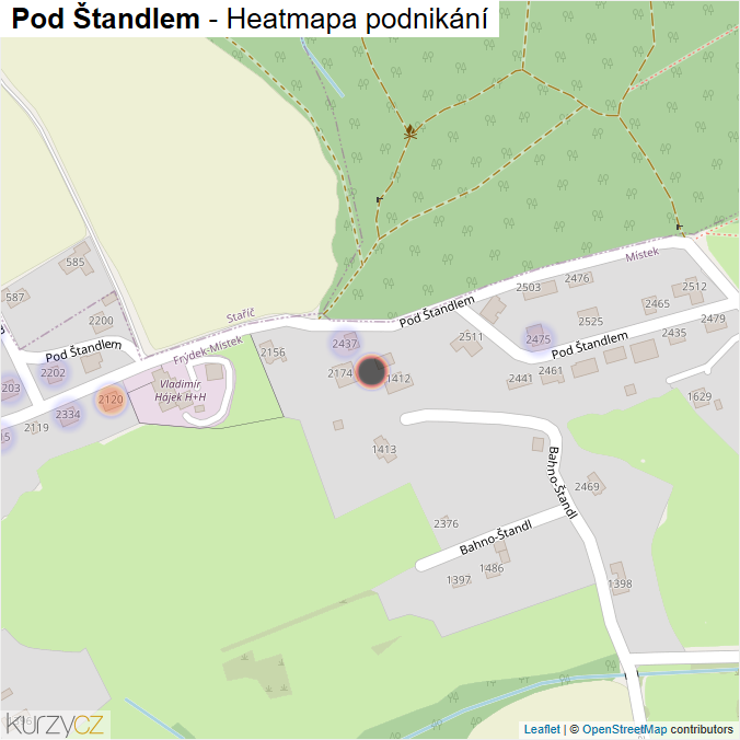 Mapa Pod Štandlem - Firmy v ulici.